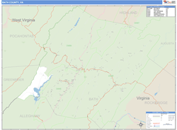 Bath County, VA Zip Code Wall Map