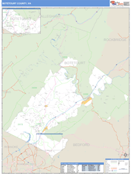 Botetourt County, VA Zip Code Wall Map