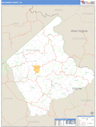 Buchanan County, VA Zip Code Wall Map