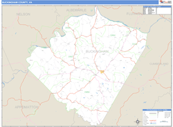 Buckingham County, VA Wall Map