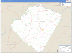 Buckingham County, VA Zip Code Wall Map