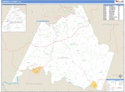 Campbell County, VA Zip Code Wall Map