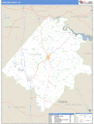 Caroline County, VA Zip Code Wall Map