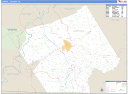 Carroll County, VA Wall Map