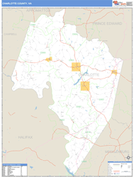 Charlotte County, VA Zip Code Wall Map