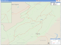 Craig County, VA Zip Code Wall Map