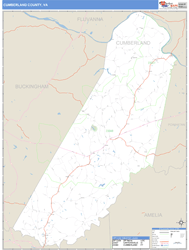 Cumberland County, VA Zip Code Wall Map