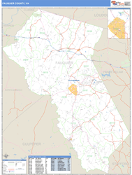 Fauquier County, VA Zip Code Wall Map