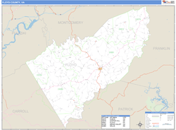 Floyd County, VA Zip Code Wall Map