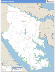 Gloucester County, VA Zip Code Wall Map