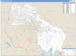 Henrico County, VA Zip Code Wall Map