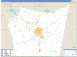 Henry County, VA Wall Map