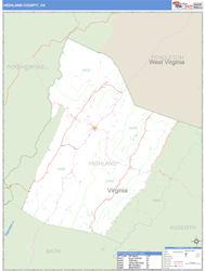 Highland County, VA Zip Code Wall Map