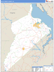 Isle of Wight County, VA Zip Code Wall Map