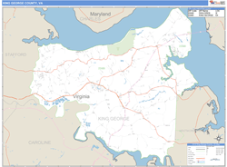 King George County, VA Zip Code Wall Map