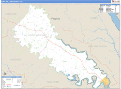 King William County, VA Zip Code Wall Map