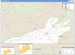 Lee County, VA Zip Code Wall Map