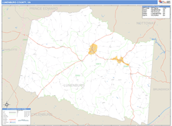 Lunenburg County, VA Zip Code Wall Map