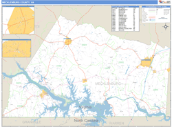 Mecklenburg County, VA Zip Code Wall Map