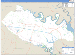 New Kent County, VA Zip Code Wall Map