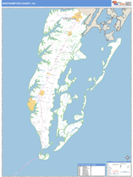 Northampton County, VA Zip Code Wall Map