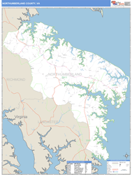 Northumberland County, VA Zip Code Wall Map