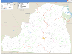 Patrick County, VA Zip Code Wall Map