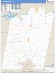 Pittsylvania County, VA Zip Code Wall Map