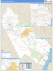 Prince William County, VA Zip Code Wall Map