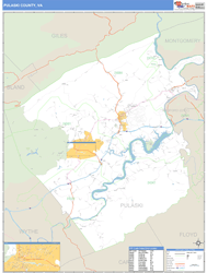 Pulaski County, VA Zip Code Wall Map