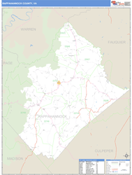 Rappahannock County, VA Zip Code Wall Map