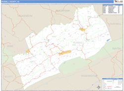 Russell County, VA Wall Map