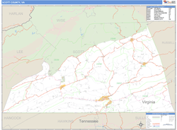 Scott County, VA Zip Code Wall Map