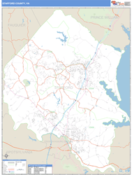 Stafford County, VA Zip Code Wall Map