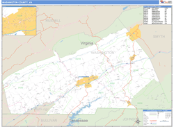 Washington County, VA Zip Code Wall Map
