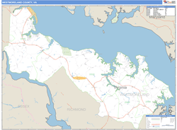 Westmoreland County, VA Zip Code Wall Map