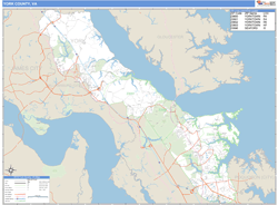 York County, VA Wall Map