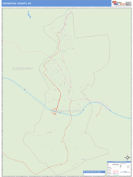 Covington County, VA Zip Code Wall Map