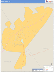 Galax County, VA Zip Code Wall Map