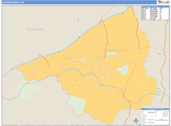 Salem County, VA Zip Code Wall Map