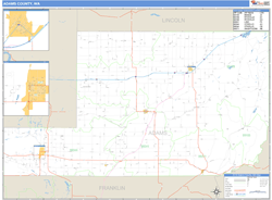 Adams County, WA Zip Code Wall Map