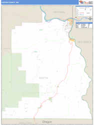 Asotin County, WA Zip Code Wall Map