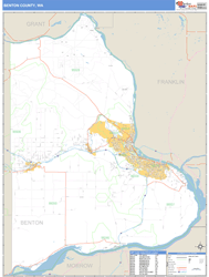 Benton County, WA Zip Code Wall Map