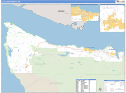 Clallam County, WA Zip Code Wall Map