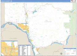 Cowlitz County, WA Zip Code Wall Map