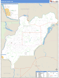 Douglas County, WA Zip Code Wall Map
