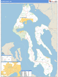 Island County, WA Zip Code Wall Map