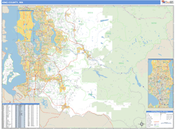 King County, WA Zip Code Wall Map