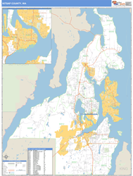 Kitsap County, WA Zip Code Wall Map