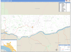 Klickitat County, WA Zip Code Wall Map